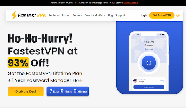 FastestVpn website preview