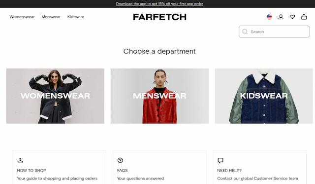 Farfetch website preview