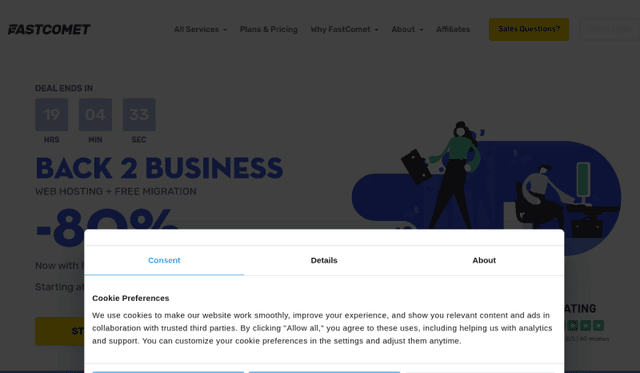 FastComet website preview