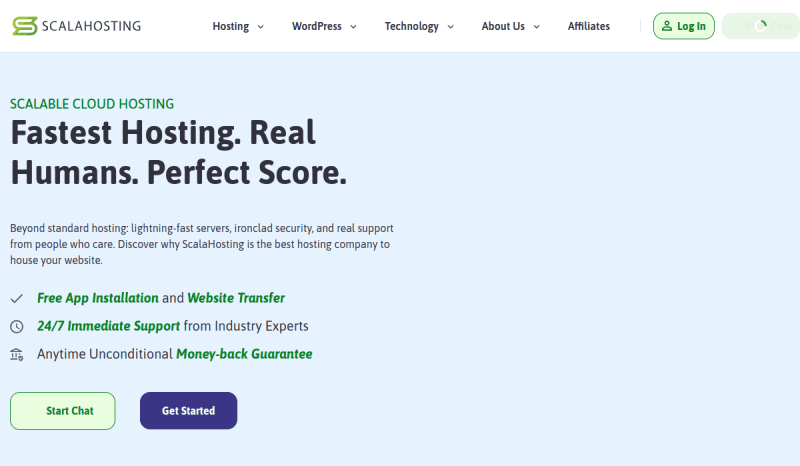 ScalaHosting website preview