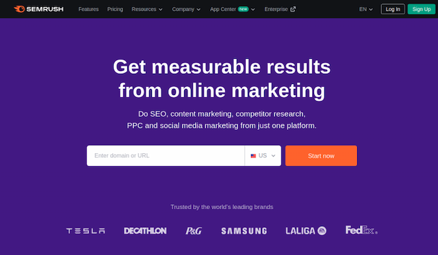 Semrush website preview